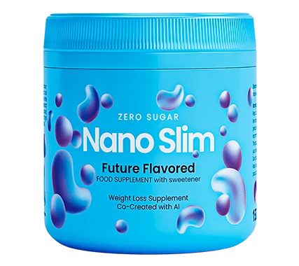 Envase del suplemento Nano Slim, un producto para la pérdida de peso activa.